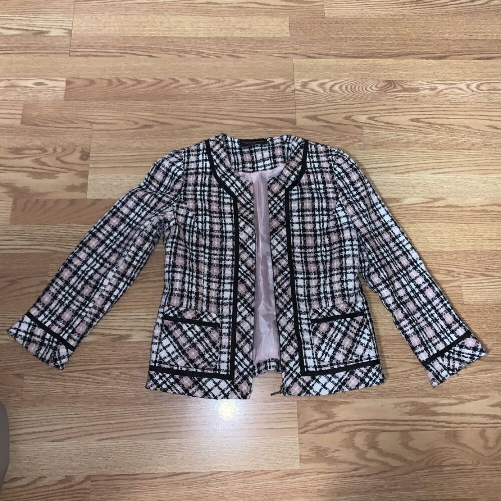 Simply Manakin Pink Plaid Blazer Lined Adult Size 8 Formal